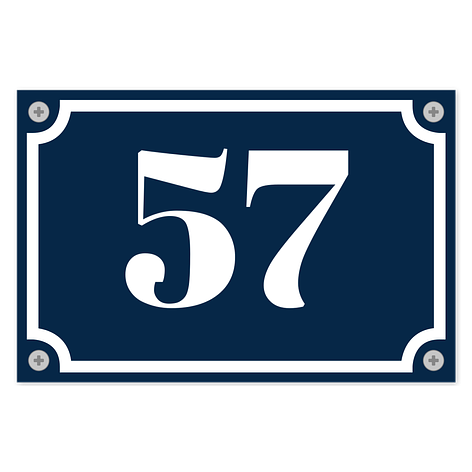 Plaque de numéro en aluminium - Plaque personnalisée - Bleu/Blanc - Sur mesure - 150x100mm - Plaqueomatic.fr
