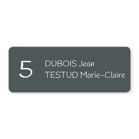 Plaque de boite aux lettres sur mesure - 80x30 mm - Gris - Plaqueomatic.fr