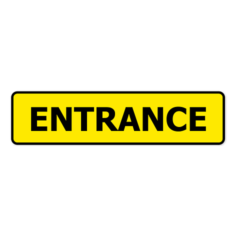 Entrance sign - Personalized - Black/yellow - Plastic - signomatic.co.uk