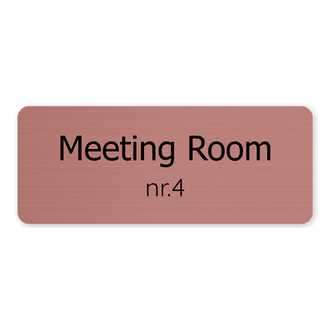Meeting room sign - Personalised - White/orange - Plastic - Signomatic.co.uk