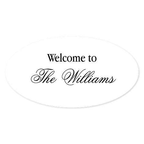 Door sign UK - Personalised - Black/White - Engraved plastic - 150x80 mm - Signomatic.co.uk