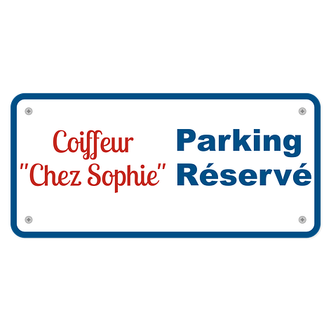 Panneau parking privé - Aluminium - Panneau parking privé personnalisé - 300x140mm - Plaqueomatic,fr