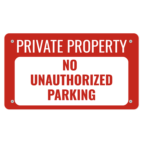 Personalised private parking signs - Red/white - Signomatic.co.uk