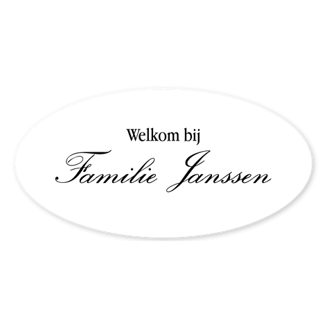 Naamplaatje - Ontwerp zelf - Plastic bord gravure - Wit/Zwart -100x50mm - Bordenmax.nl