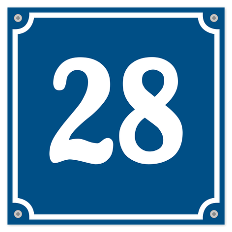 Plaque de numéro de rue - Plaque personnalisée - Bleu/Blanc - 140x120mm -Plastique- Plaqueomatic.fr