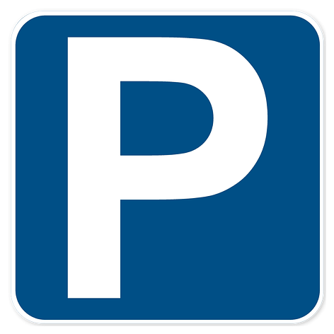 Panneau parking privé - Panneau de parking personnalisé - 125x125 mm - Plaque en plastique gravée -Bleu/Blanc - Plaqueomatic.fr