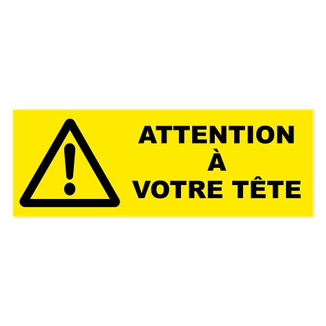 Panneau d'avertissement personnalisé - Plastique gravé - 210x75 mm - Jaune/Noir - Plaqueomatic.fr