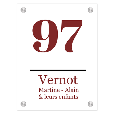 Plaque aluminium sur mesure - Blanc - 150x200 mm - Fixation par vis avec cache-vis - Plaqueomatic.fr