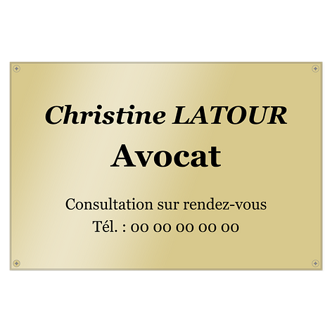 Plaque professionnelle laiton - Plaque professionnelle personnalisée - 300x200 mm - Vis - Signomatic.be
