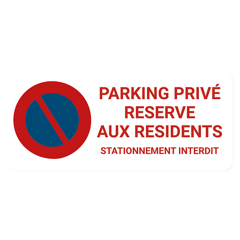 Panneau parking​ - Parking privé - Vinyle - 400x180 mm - Plaqueomatic.fr