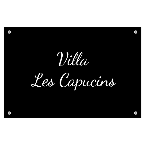 Plaque nom maison - Plaque maison en métal - Aluminium - Adhésif - 300x200 mm - Plaqueomatic.fr