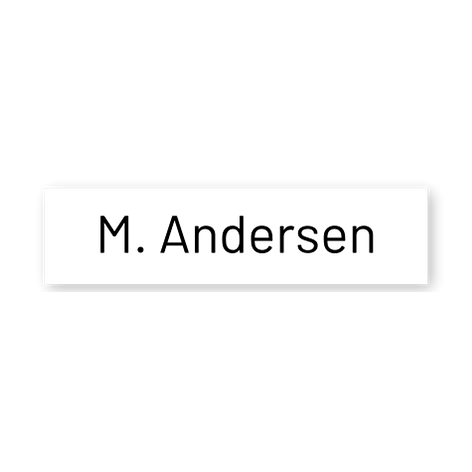Doorbell nameplate - Personalised - 60x15mm - white/black - Signomatic.co.uk