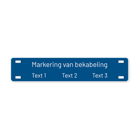 Typeplaatjes - Kabelmarkering van gegraveerd plastic- Blauw/Wit - 100x20mm - Bordenmax.nl