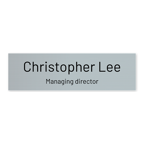 Engraved name plates online - 120x35 mm - Silver - Signomatic.co.uk