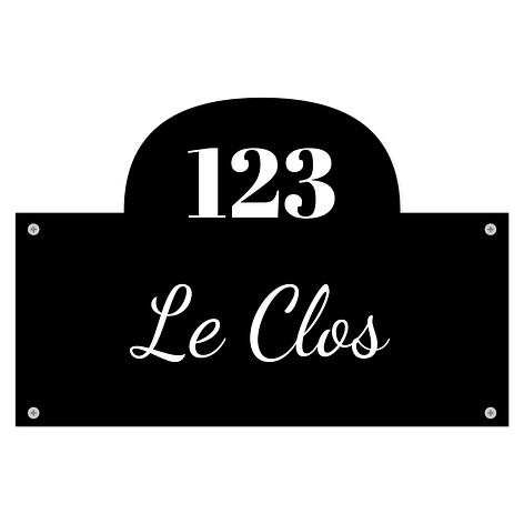 Plaque de maison en aluminium personnalisée - Plaque de maison en aluminium - 300x200 mm - Noir/Blanc - Plaqueomatic.fr