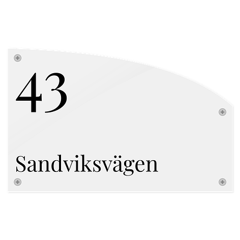 Husskylt i plexiglas - Egen design - 250x160mm - Skyltmax.se