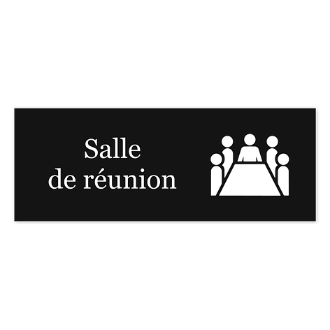 Plaque de porte personnalisée - Plaque porte en plastique gravé - 150x50 mm - Adhésif - Noir/Blanc - Plaqueomatic.fr