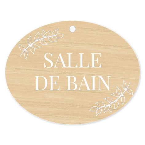 Plaque de bois personnalisée - Plaque de bois décorative - 130 x 100 mm - Fixation suspension - Plaqueomatic.fr