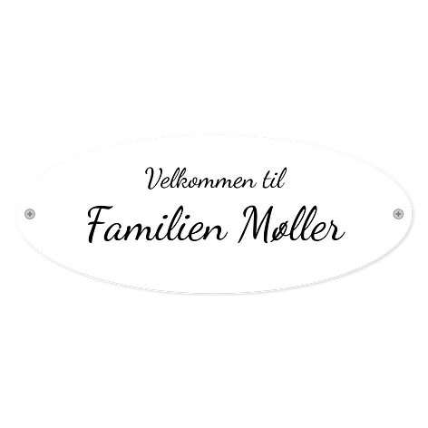 Dørskilt med navn - 200x80mm - Skiltmax.no