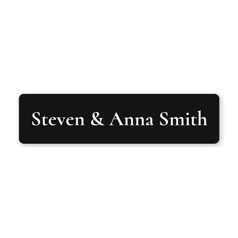Custom plastic door sign - Engraving - Black - 80x20 mm - Signomatic.co.uk