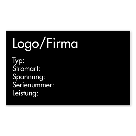 Typenschild Aufkleber - Selbst gestalten - 100x60 mm - Schildermaxe.de