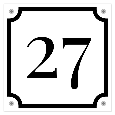 Enamel-style sign - Aluminium - Customizable - 150x150 mm - white/black - Signomatic.co.uk