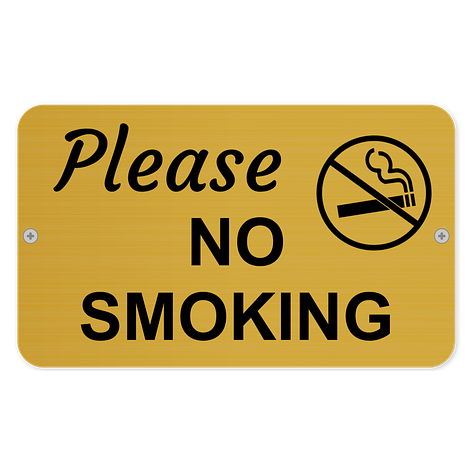 No smoking sign - Personalised - Gold/Black - Plastic - Signomatic.co.uk