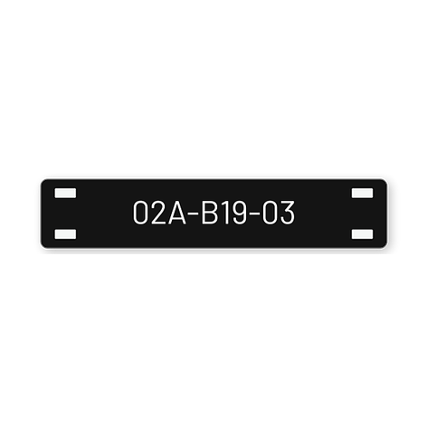 Kabelmerking - Lasergravert - Plast - 75x15 mm - Svart/hvit - Lag selv online - Skiltmax.no