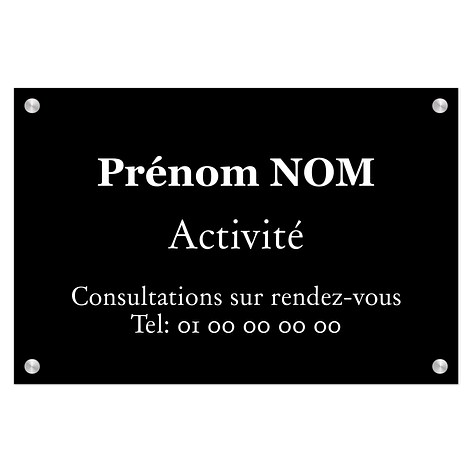 Plaque professionnelle - 300x200mm - Aluminium - Plaqueomatic.fr