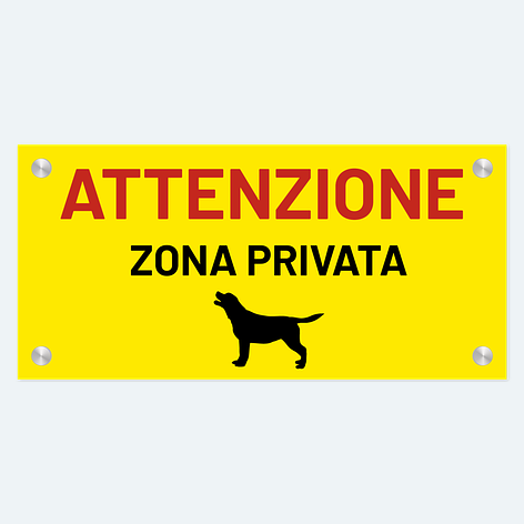 Cartello Divieto di accesso ai cani - C - Alluminio 270x270 mm - Conf 10 pz