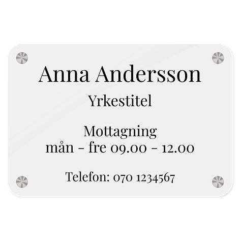 Företagsskyltar - Egen design - 250x170mm - Akryl - Skyltmax.se