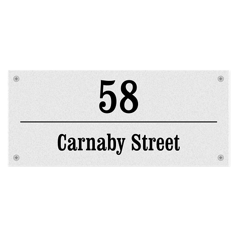 House address number sign - Acrylic - 300x130 mm - Signomatic.co.uk