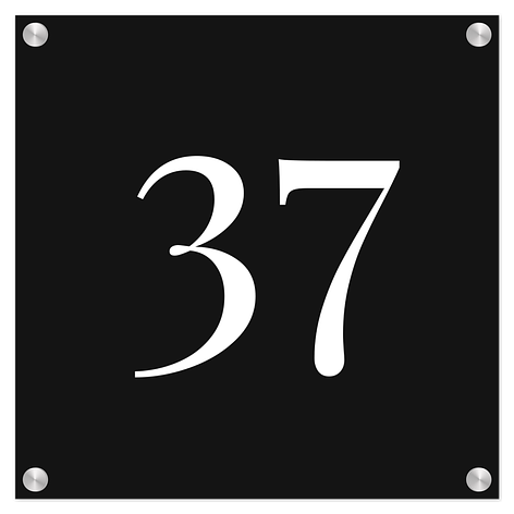 House number plaque - Personalised - Engraved plastic - 200x200 mm - Signomatic.co.uk