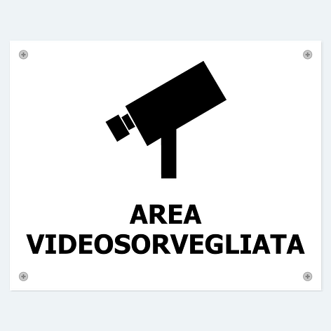 MARQUISE & LOREAN Cartello Videosorveglianza In Italiano 20x30 Cm - Lamiera Metallo Resistente - 2
