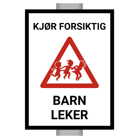 Barn leker-skilt - Lage skilt selv - Aluminium - 200x270mm - Skiltmax.no