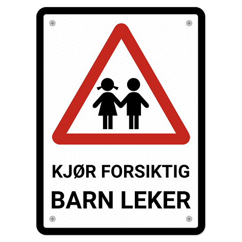 Barn leker-skilt - Lage skilt selv - Aluminium - 250x270mm - Skiltmax.no