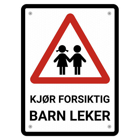 Barn leker-skilt - Lage skilt selv - Aluminium - 250x270mm - Skiltmax.no