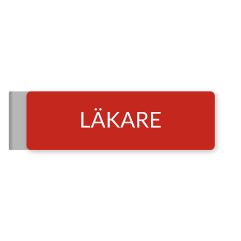 Namnskylt läkare titel - Graverad plast - 80x25mm - skyltmax.se