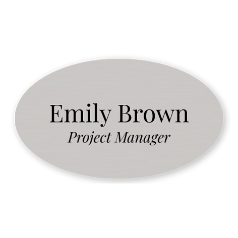 Name badges - Personalised - 59x34 mm - Brass - Signomatic.co.uk