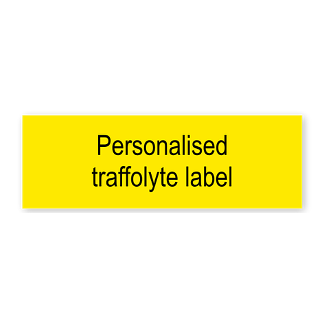 Traffolyte labels - Customizable - 75x25 mm - Yellow/black - Signomatic.co.uk