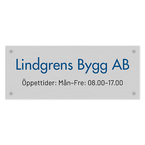 Dörrskylt till företag - Egen text och design - 250x100mm - Skyltmax.se