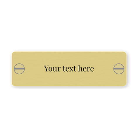 Personalised brass plate - 60x18 mm - Signomatic.co.uk