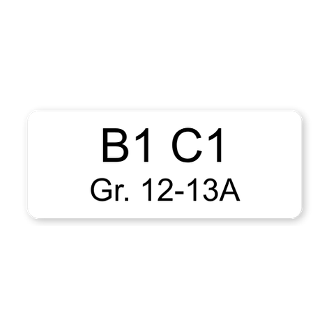 Custom engraved labels - Plastic white/black - 46x18 mm - Signomatic.co.uk