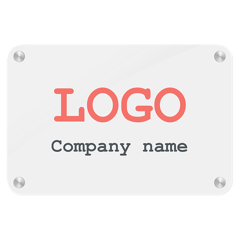 Acrylic sign with logo - Custom - 300x200mm - Signomatic.co.uk