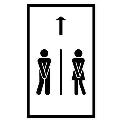 Aluminium toilet sign - Personalised - 150x250 mm - Signomatic.co.uk