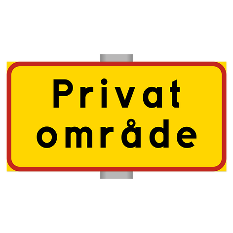 Privat område - Aluminium - 400x200 mm - Skyltmax.se