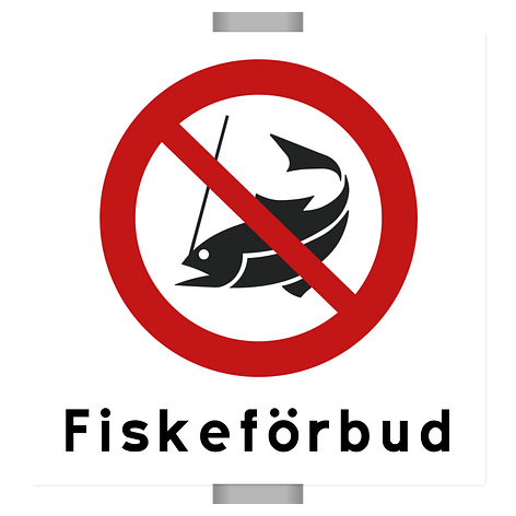 Fiske förbjudet skylt - 300x300mm - Aluminium