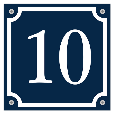 Plaque numéro maison en aluminium - Bleu - 150x150 mm - Plaqueomatic.fr