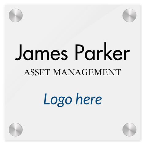 Transparent acrylic sign - 150x150mm - Signomatic.co.uk