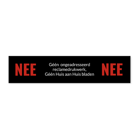 Reclame Nee sticker - Vinyl - Zelfklevend - 135x30 mm - Bordenmax.nl